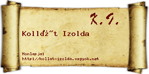 Kollát Izolda névjegykártya